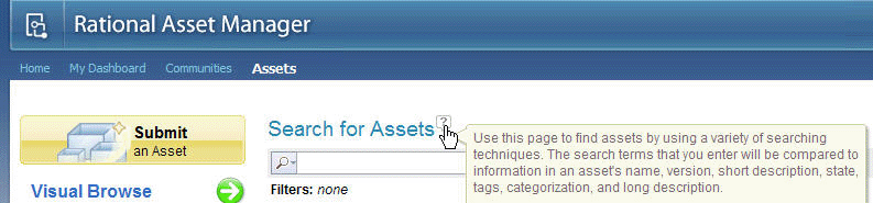 Rational Asset Manager Web AvP[ṼReLXgEwv̗B}EXEJ[\^╄ (?) ̏ɈړāAy[WAc[A܂̓tH[ɂĂ̏ڍ׏\܂B